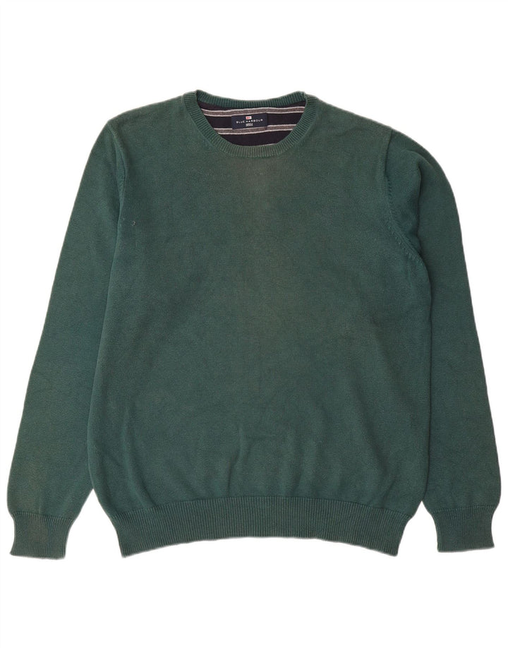 Marks & Spencer Herre Blue Harbor Crew Neck sweater mellemgrøn