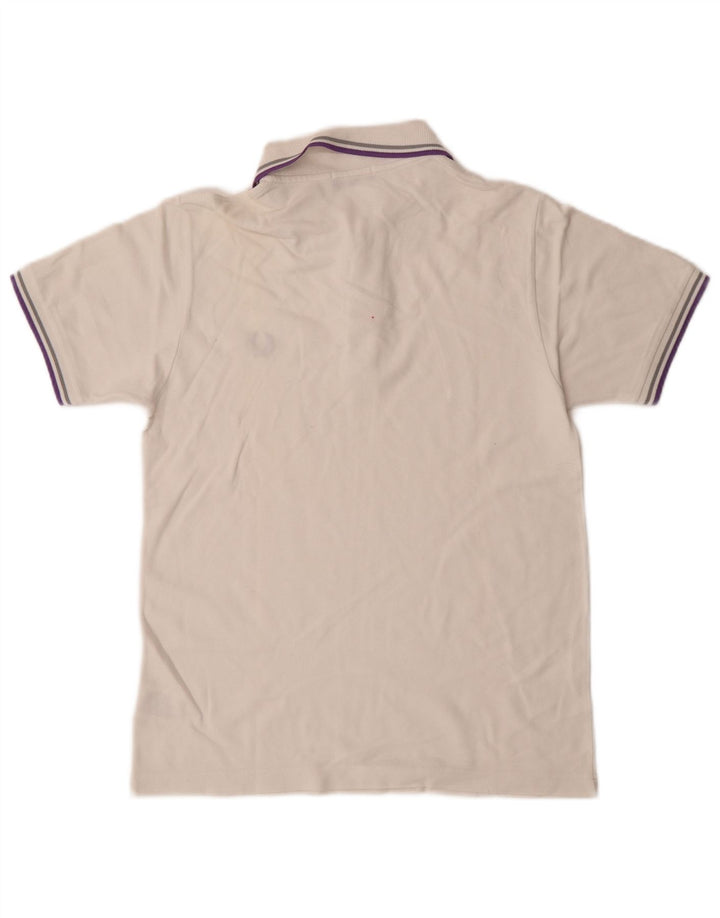 Fred Perry Boys Polo Shirt 13-14 Years Off White Bomuld