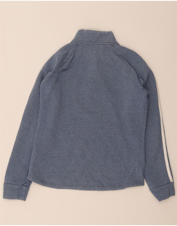 Adidas Sweatshirt med lynlås til kvinder UK 4/6 XS Blå bomuld
