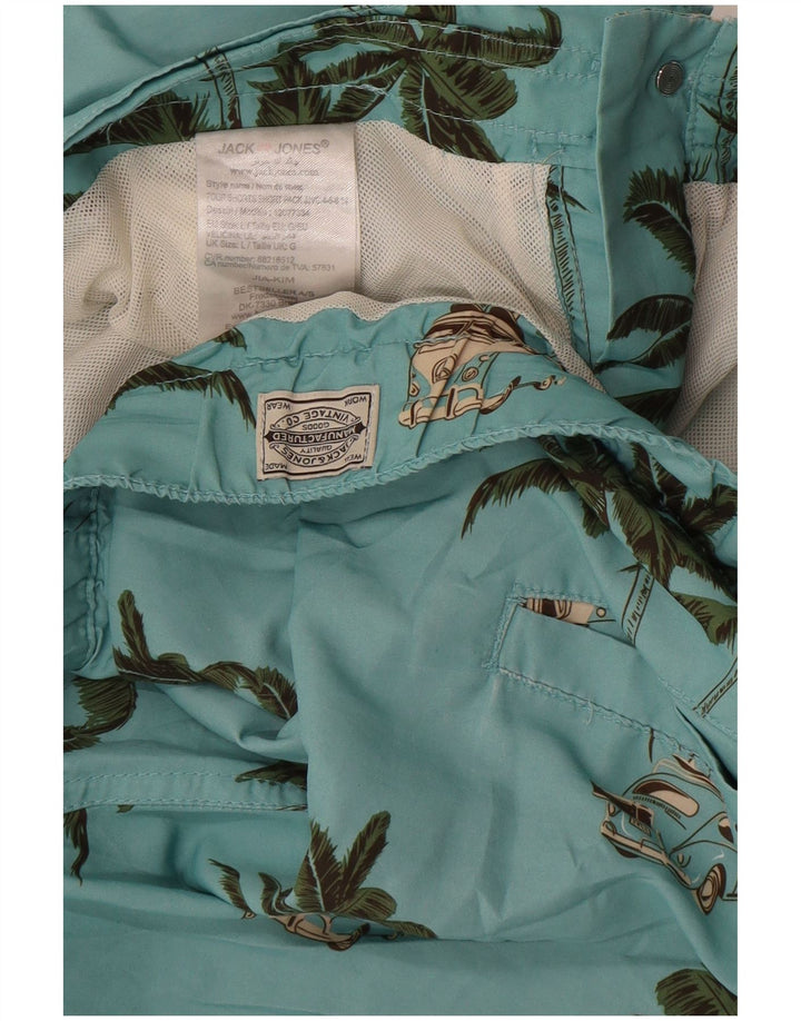 Jack & Jones badeshorts til mænd store blå blomster polyester