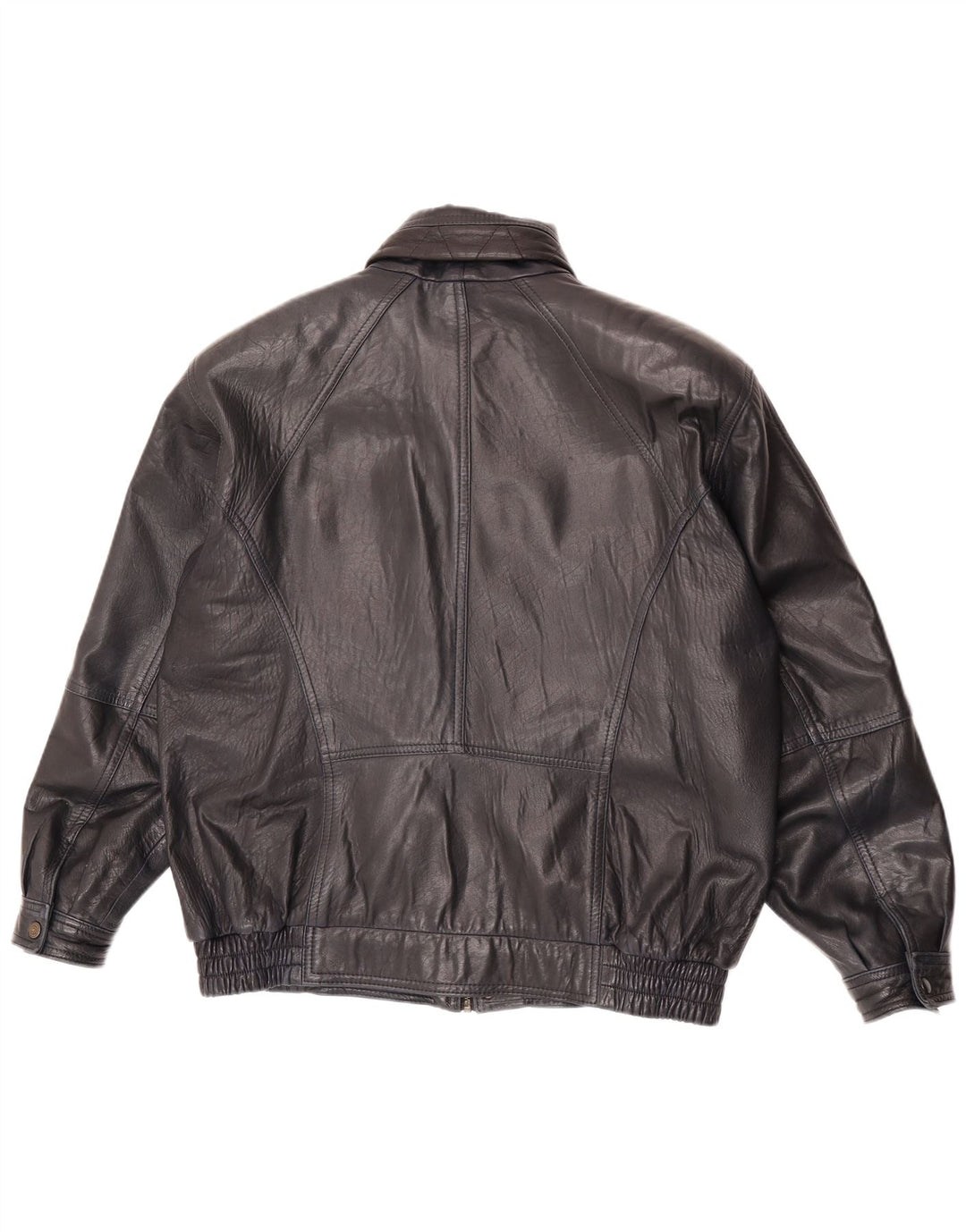 Vintage herre læderjakke EU 52 XL marineblåt læder