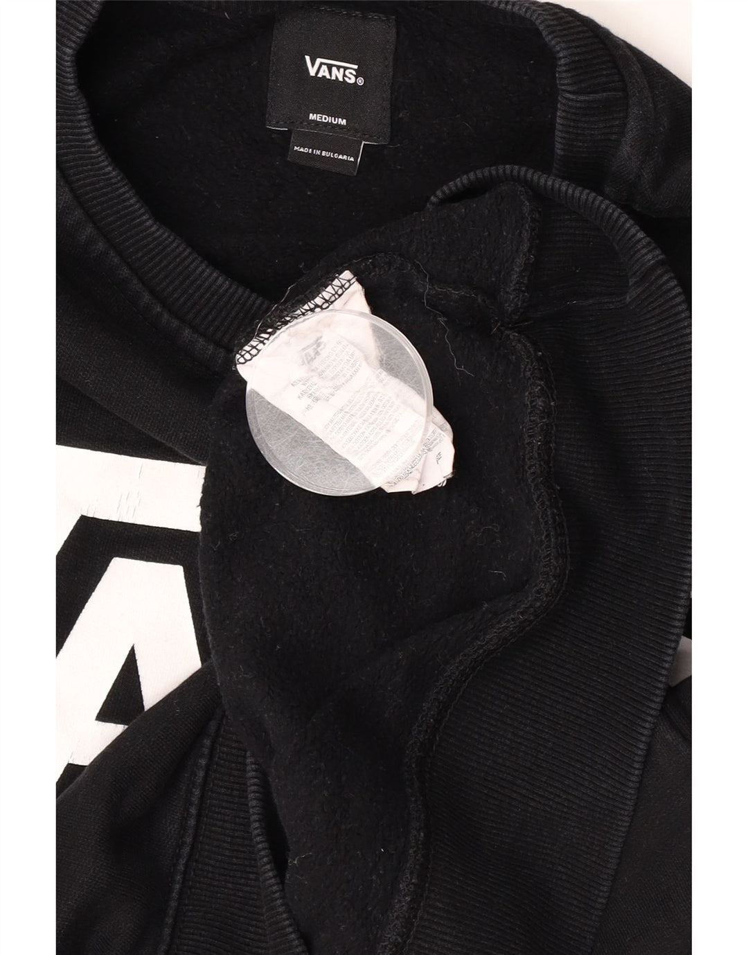 Vans Herre Grafisk Sweatshirt Jumper Medium Sort Bomuld