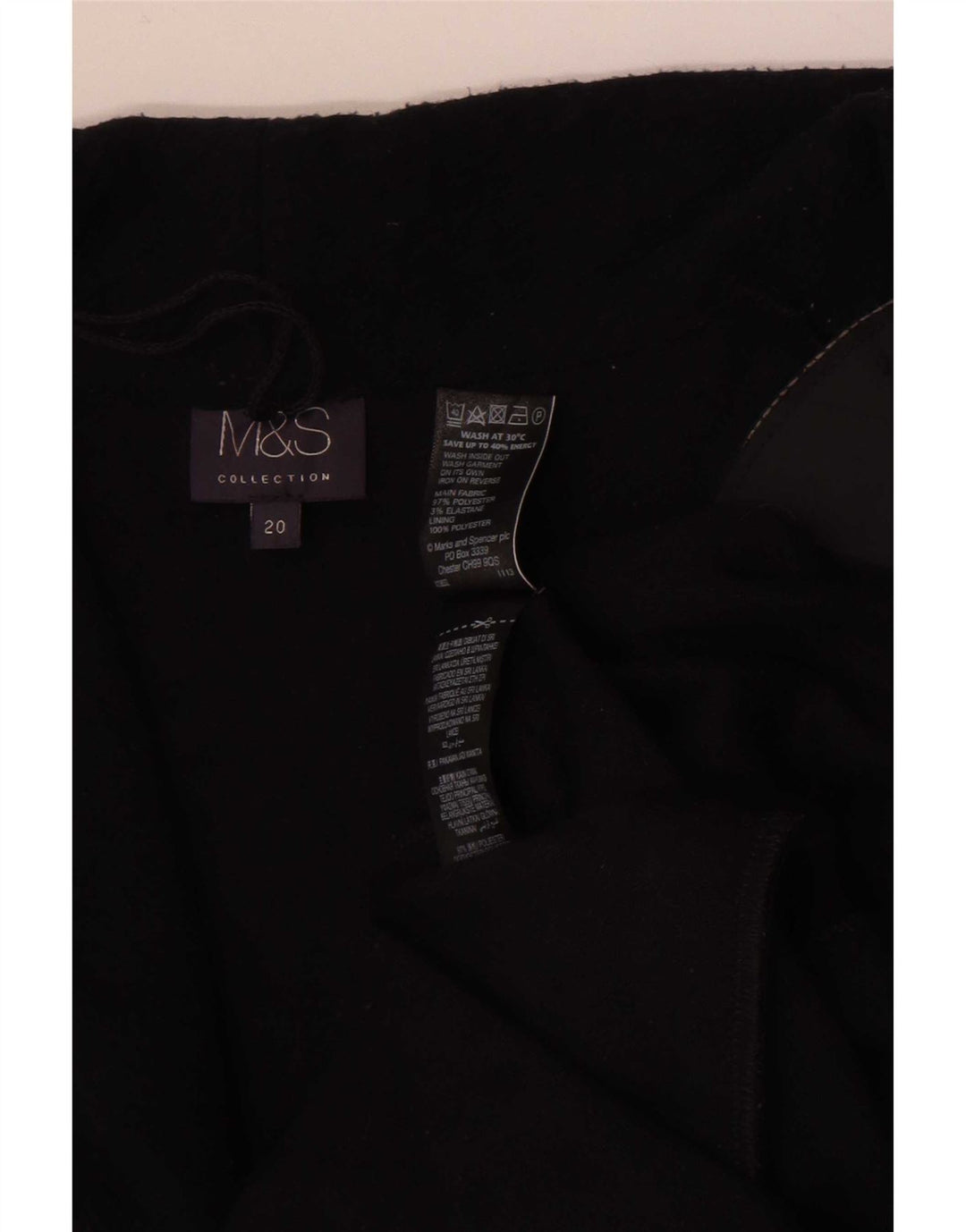 Marks & Spencer Womens Open Blazer Jacket UK 20 2XL Sort Polyester