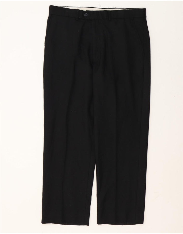 Farah Straight Suit Bukser til mænd W36 L29 Sort polyester