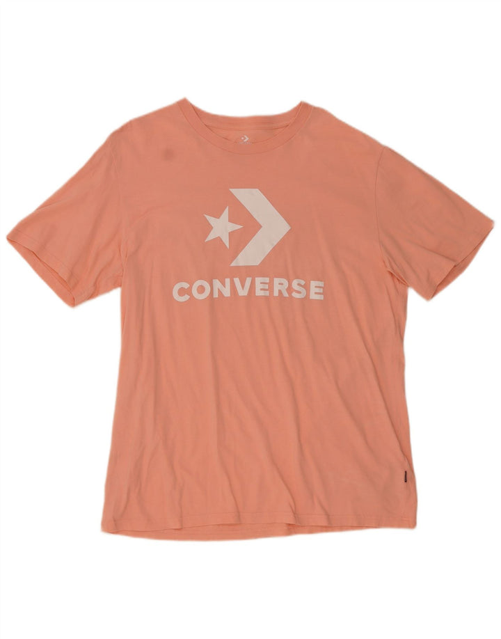 CONVERSE Herre grafisk T-shirt Top XL Pink Bomuld