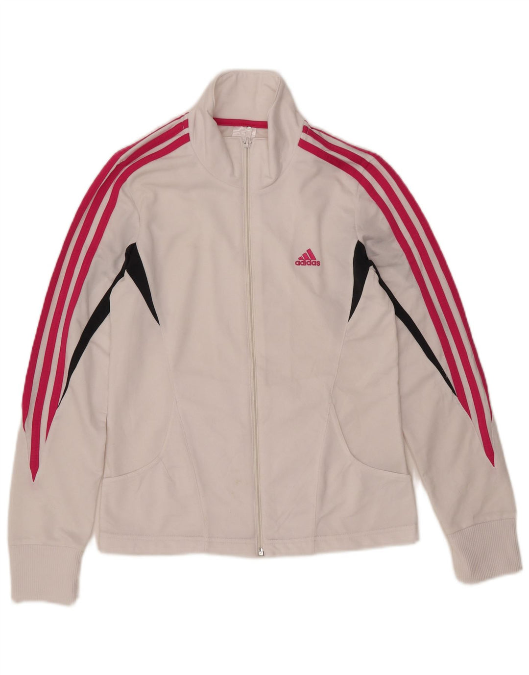ADIDAS træningsdragt topjakke til kvinder UK 12 Medium White Colourblock