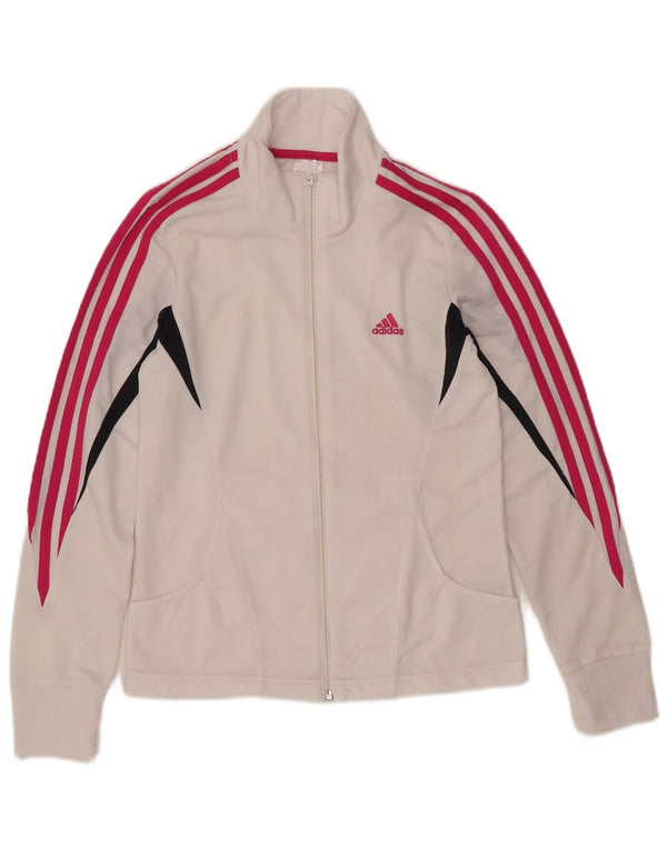 ADIDAS træningsdragt topjakke til kvinder UK 12 Medium White Colourblock
