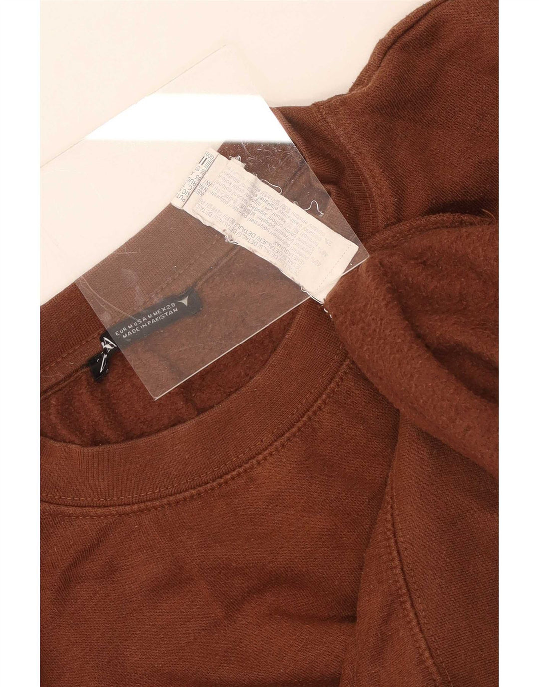 Zara Womens Crop Oversized Sweatshirt Jumper UK 14 Medium Brown Polyester