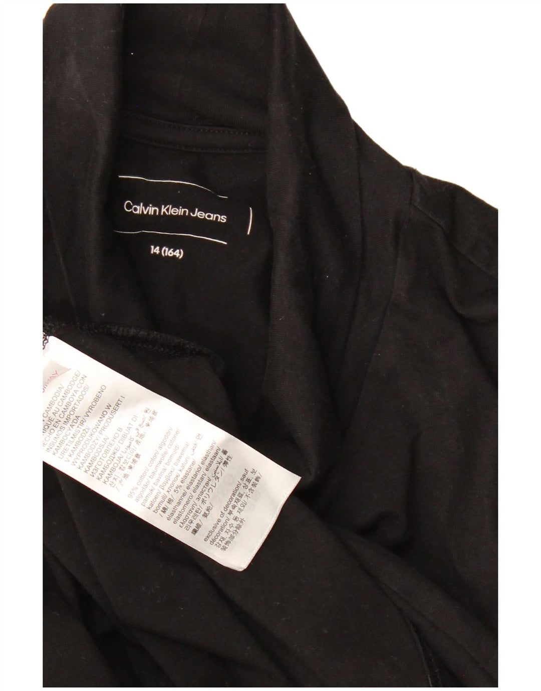 CALVIN KLEIN JEANS Girls Graphic Top Long Sleeve 13-14 Years Black Vintage Calvin Klein Jeans and Second-Hand Calvin Klein Jeans from Messina Hembry 