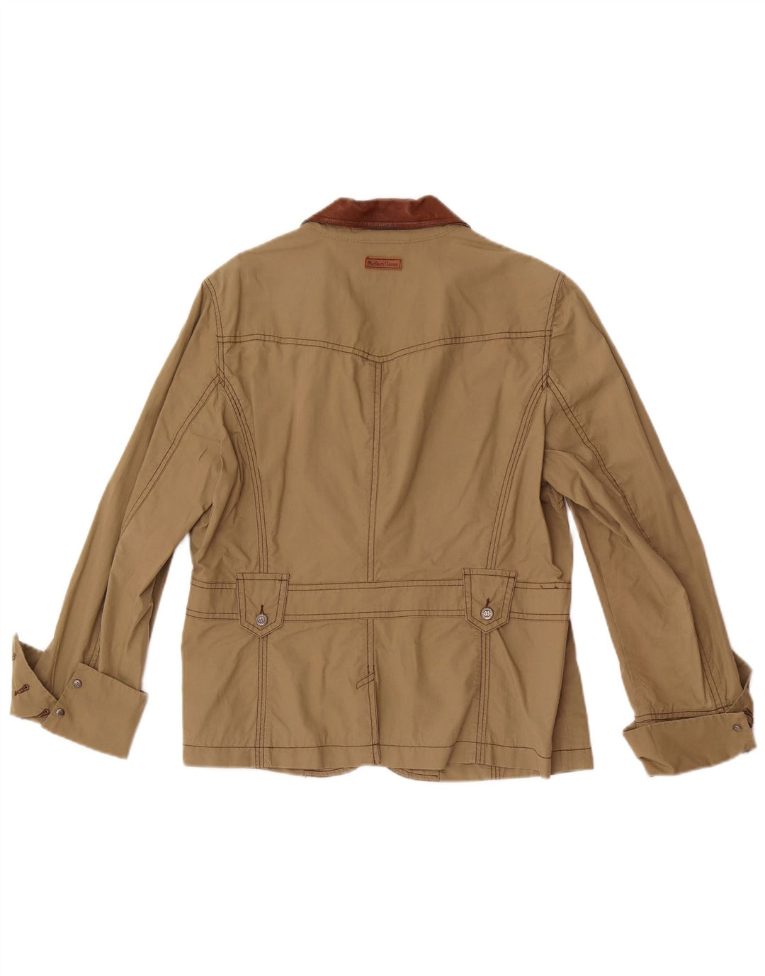 Marlboro Classics Dame 3-knaps blazerjakke EU 48 2XL Khaki Colourblock