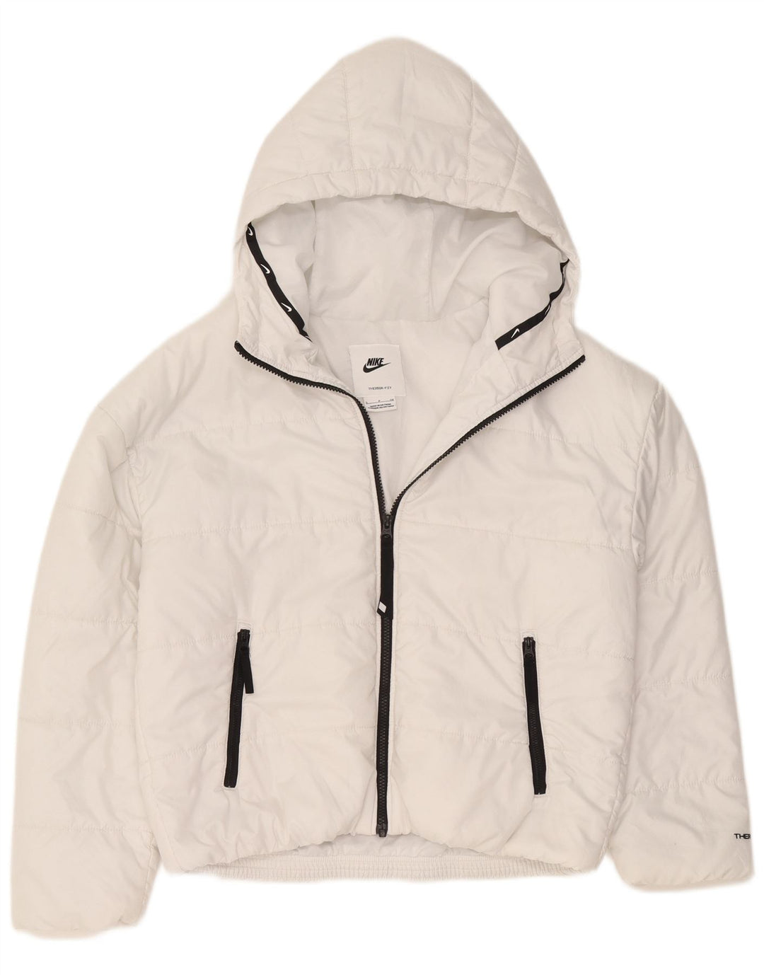 Nike Dame Therma-Fit Hætte Oversized Polstret Jakke UK 10 Small White
