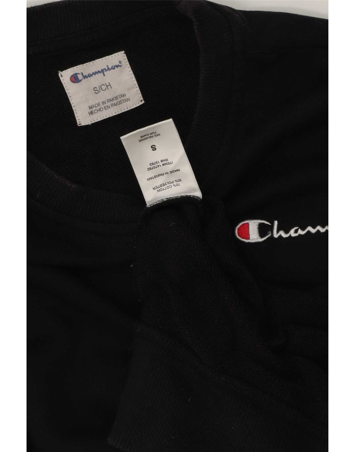 Champion Herre Sweatshirt Jumper Lille Sort Bomuld