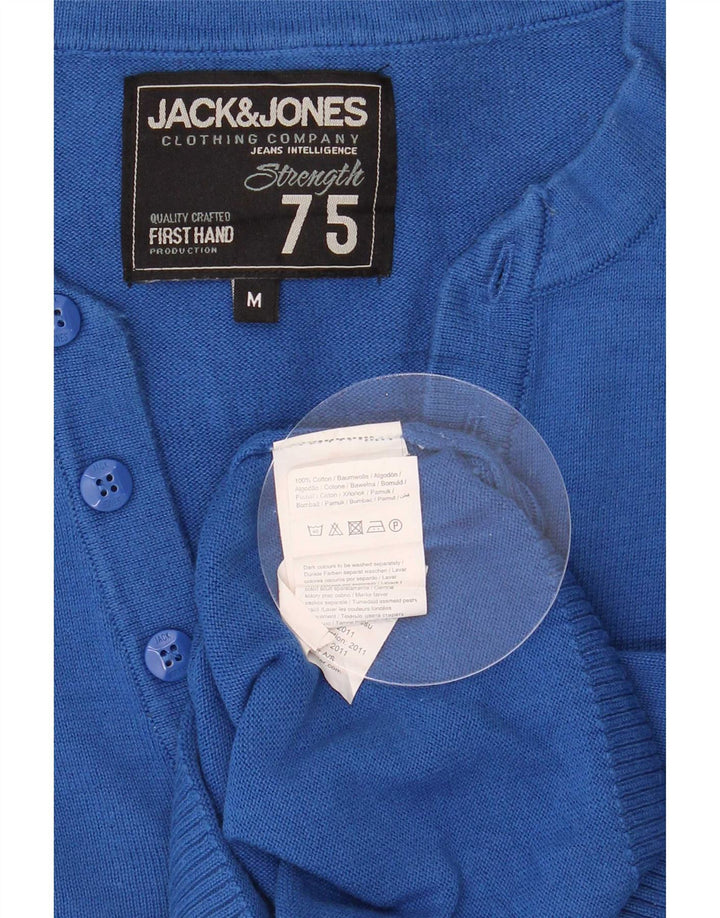 Jack & Jones Herre V-hals sweater mellemblå bomuld