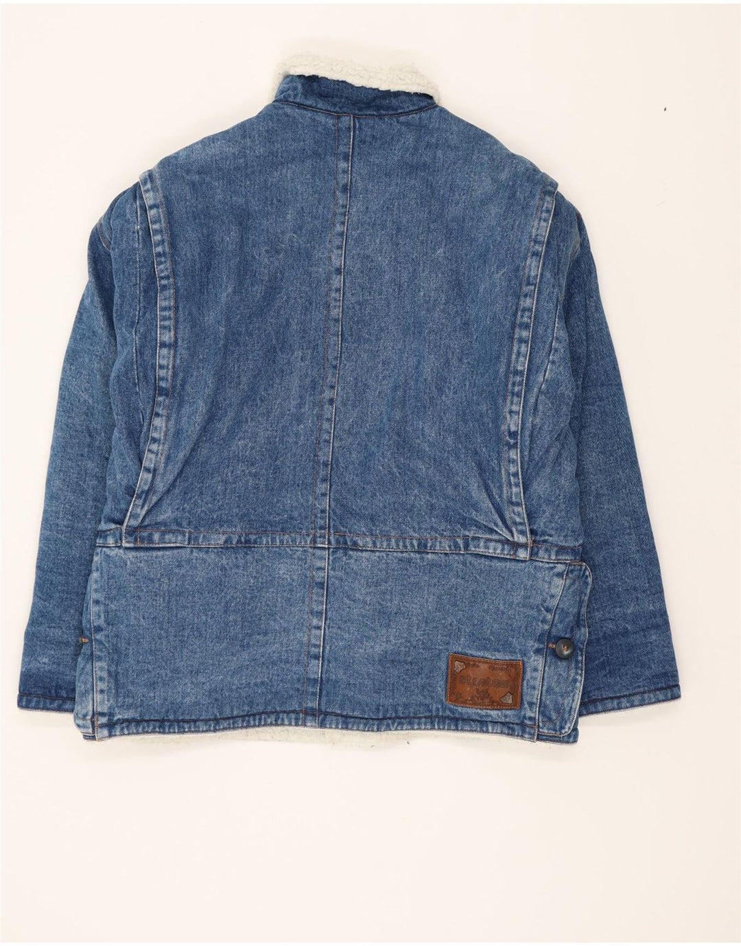 Stratos Herre Sherpa denimjakke UK 38 Medium Blue Cotton Retro