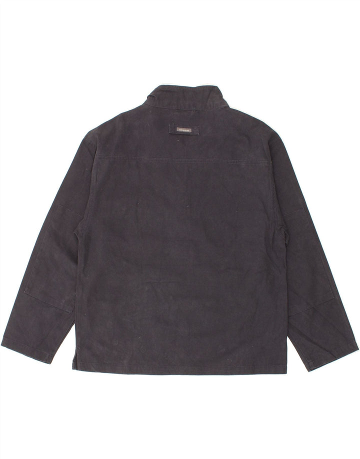 VINTAGE Mens Zip Neck Pullover Tracksuit Top Small Navy Blue Cotton Vintage Vintage and Second-Hand Vintage from Messina Hembry 