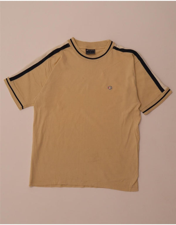 CHAMPION Herre T-Shirt Top Lille Beige Colourblock Bomuld