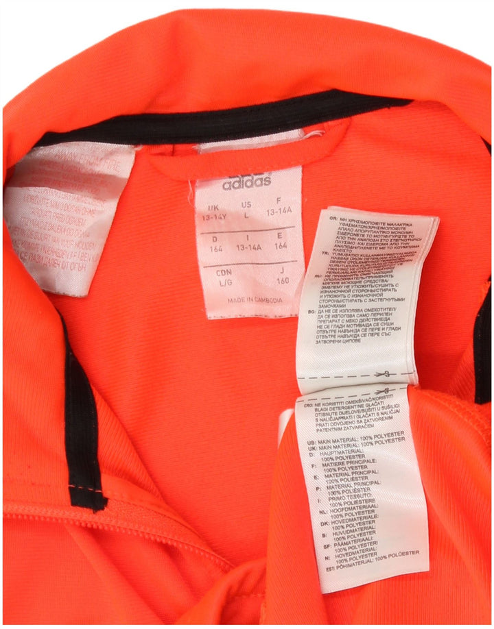 Adidas drenge grafisk træningsdragt topjakke 13-14 år Orange Colourblock