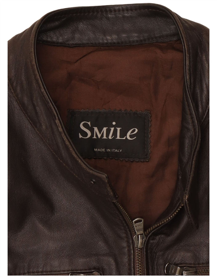 Vintage herre læderjakke UK 38 Medium Brown