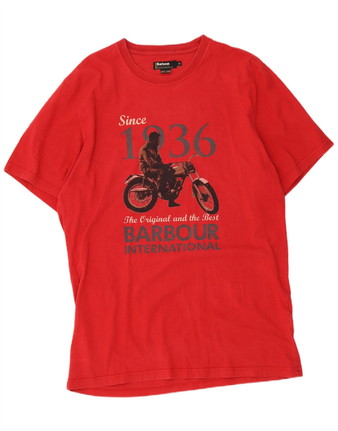 Barbour Herre Grafisk T-Shirt Top XL Rød Bomuld