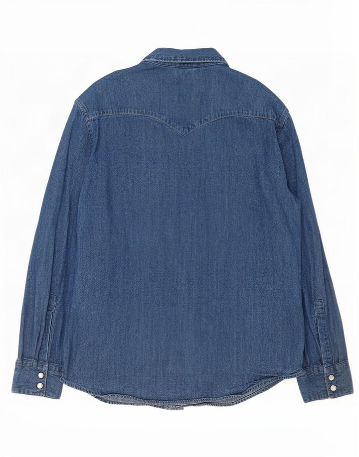 Levi's Standard denimskjorte til mænd, stor blå bomuld