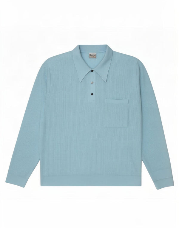 Trevira Herre Polo Neck sweater Medium Blue