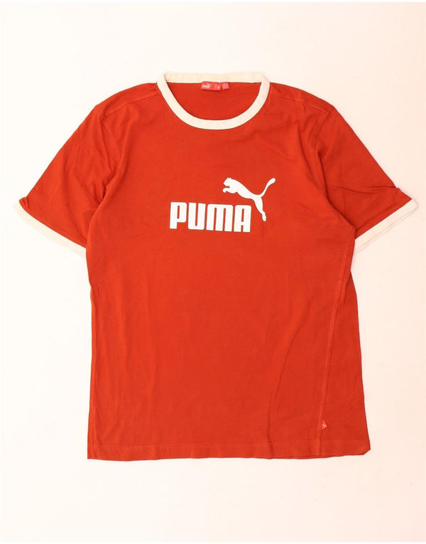 Puma Herre Grafisk T-Shirt Top Stor Orange Bomuld