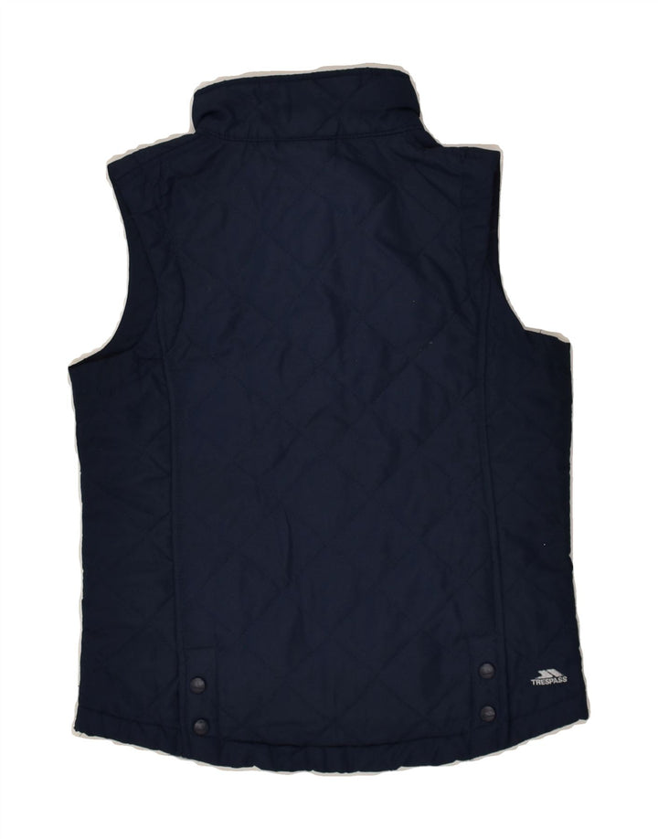 TRESPASS Girls Quilted Gilet 9-10 Years Navy Blue Polyester | Vintage Trespass | Thrift | Second-Hand Trespass | Used Clothing | Messina Hembry 