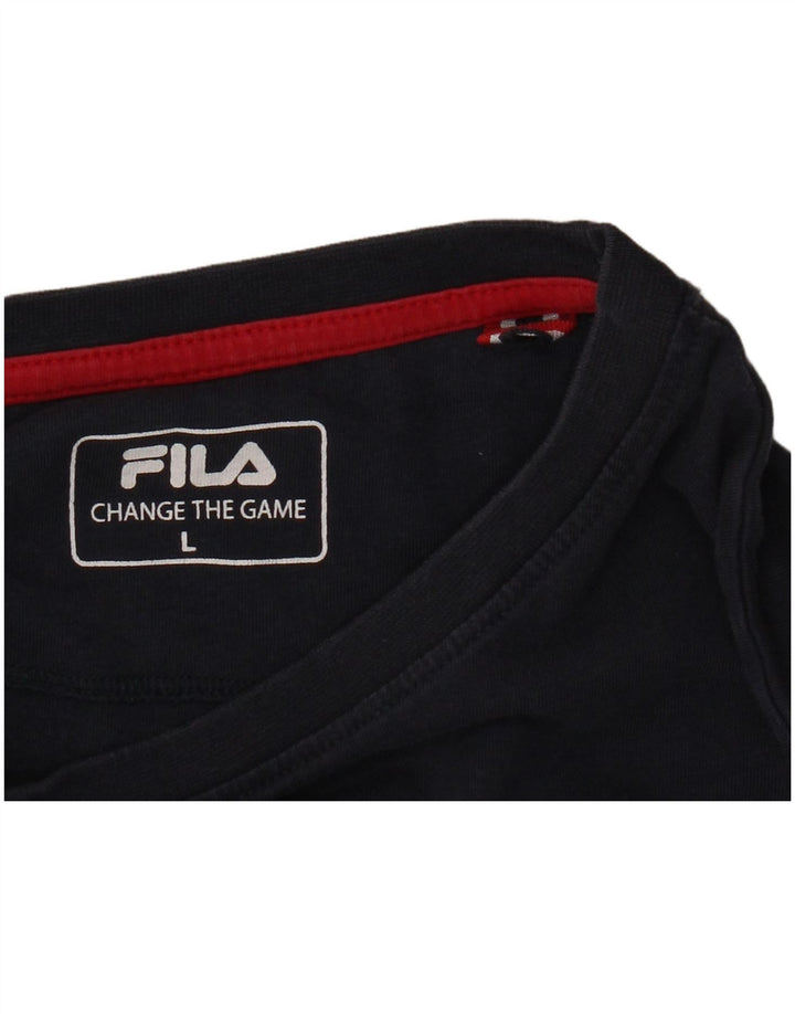 Fila Herre Grafisk T-Shirt Top Stor Marineblå