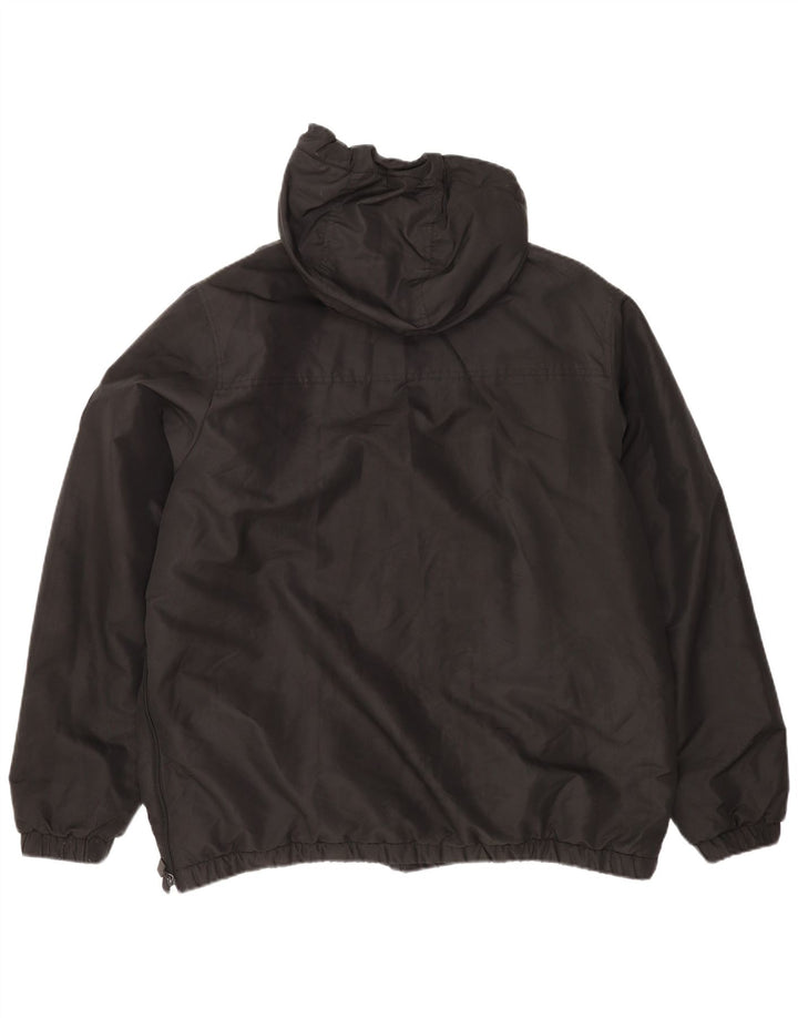 Ellesse Herre Grafisk Hættejakke Anorak UK 44 2XL Sort Polyester
