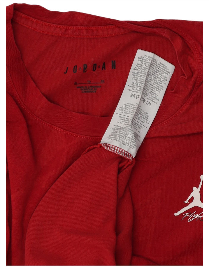 Jordan Herre T-Shirt Top XL Rød Geometrisk Bomuld