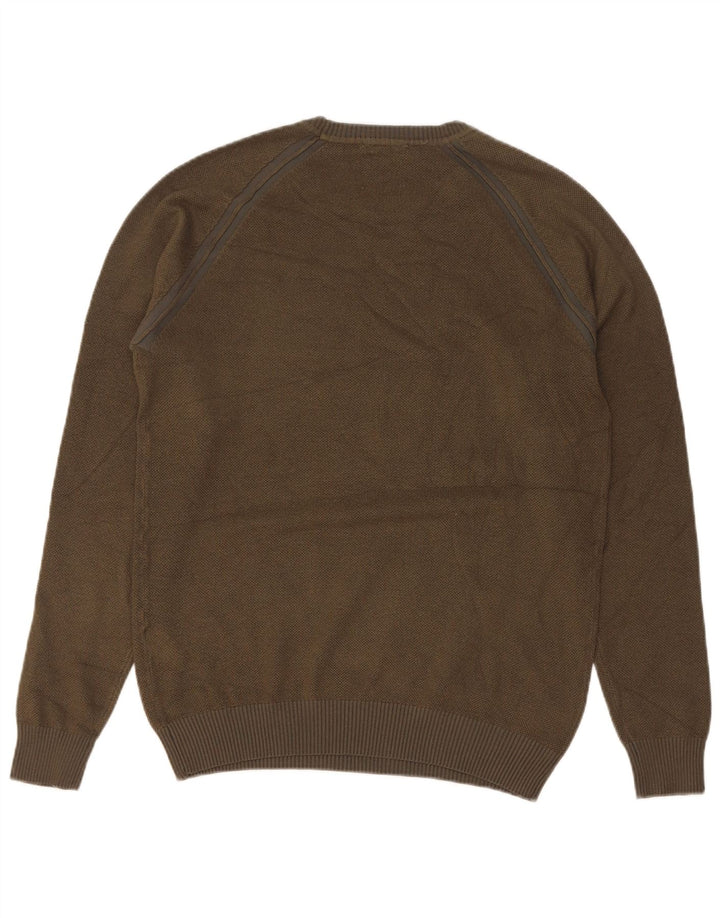 Liu Jo Herre Crew Neck Jumper Sweater Stor Khaki Viscose