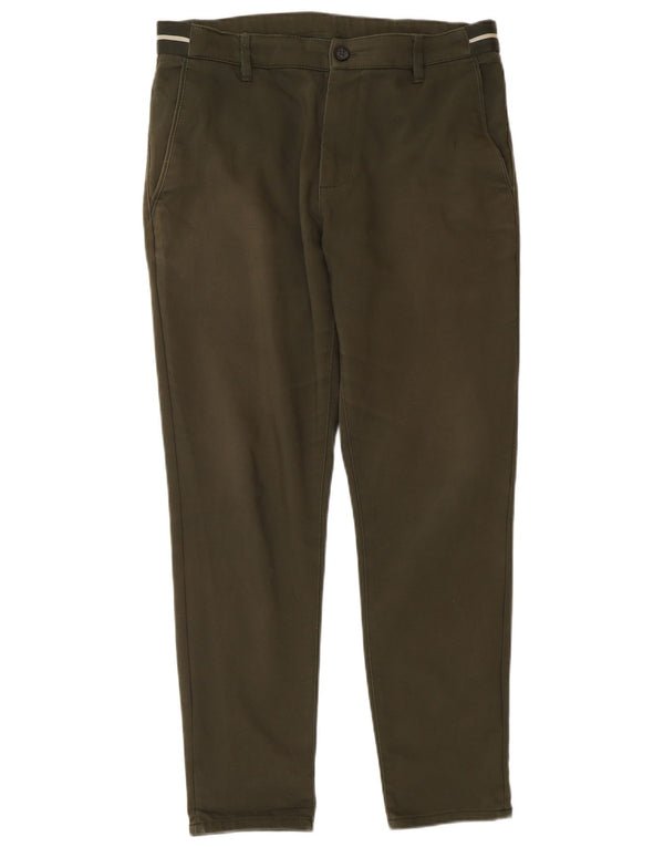 Zara Herre Slim Chino Bukser Small W30 L28 Khaki Bomuld
