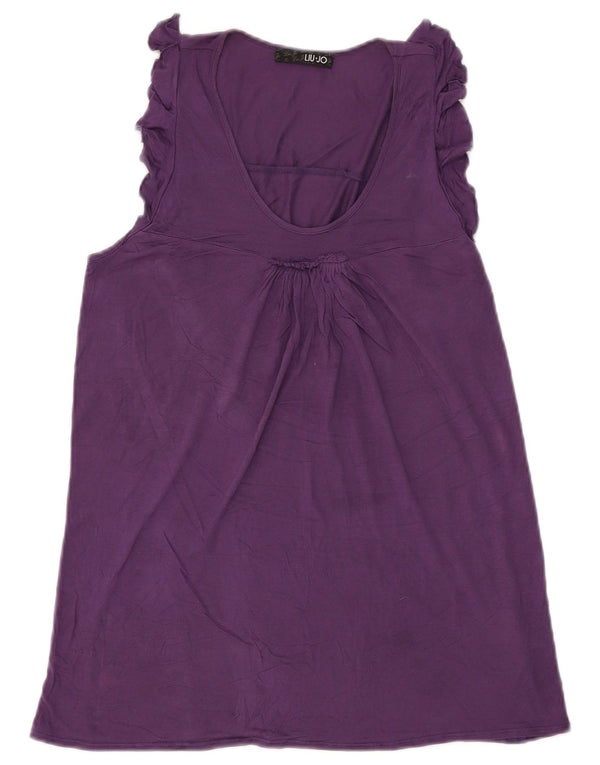 Liu Jo Dame ærmeløs bluse Top IT 44 Medium Lilla Modal