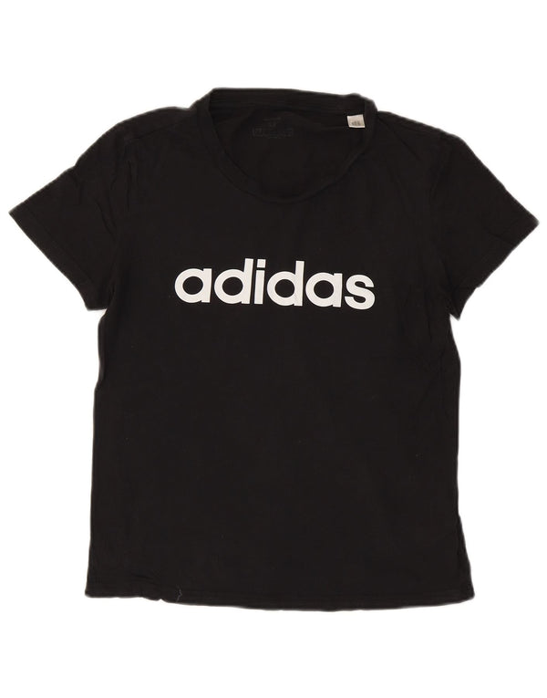 Adidas Grafisk T-shirt top til kvinder DK 12/14 medium sort bomuld