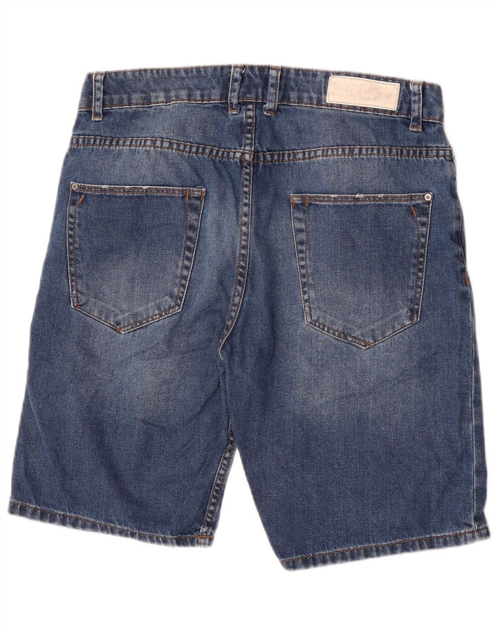 Zara Herre Denim Shorts EU 42 Large W32 Blå Bomuld