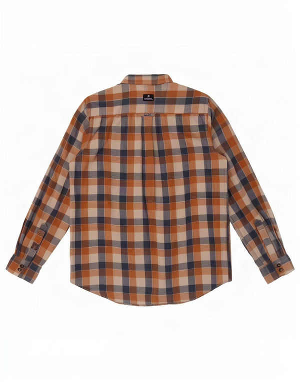 Crew Clothing Herre Classic Fit skjorte Stor brun Gingham Bomuld