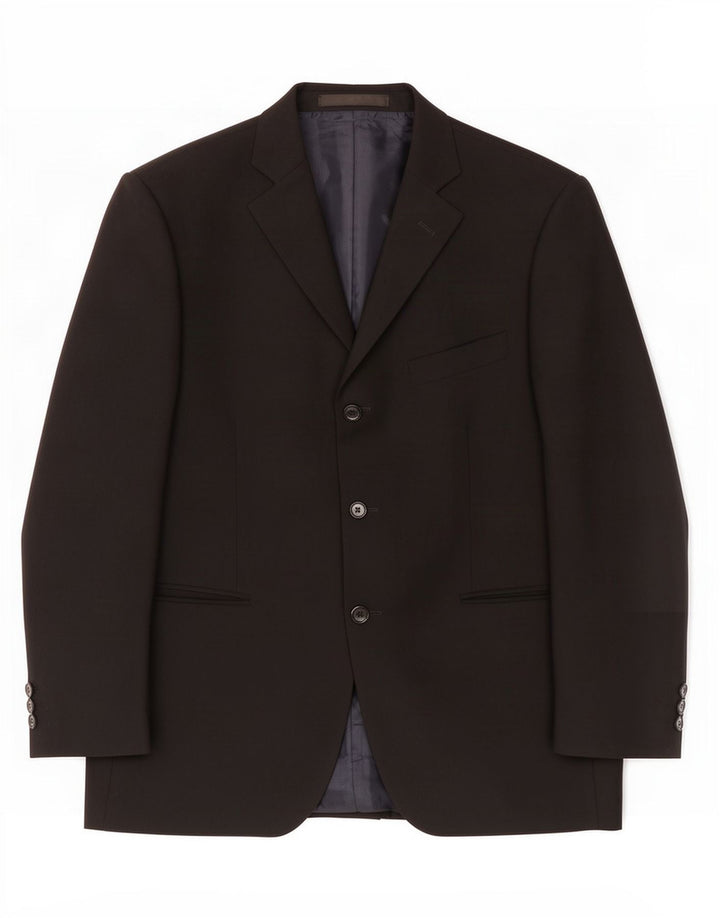 Marks & Spencer Herre 3-knaps blazerjakke UK 40 Medium Sort Polyester