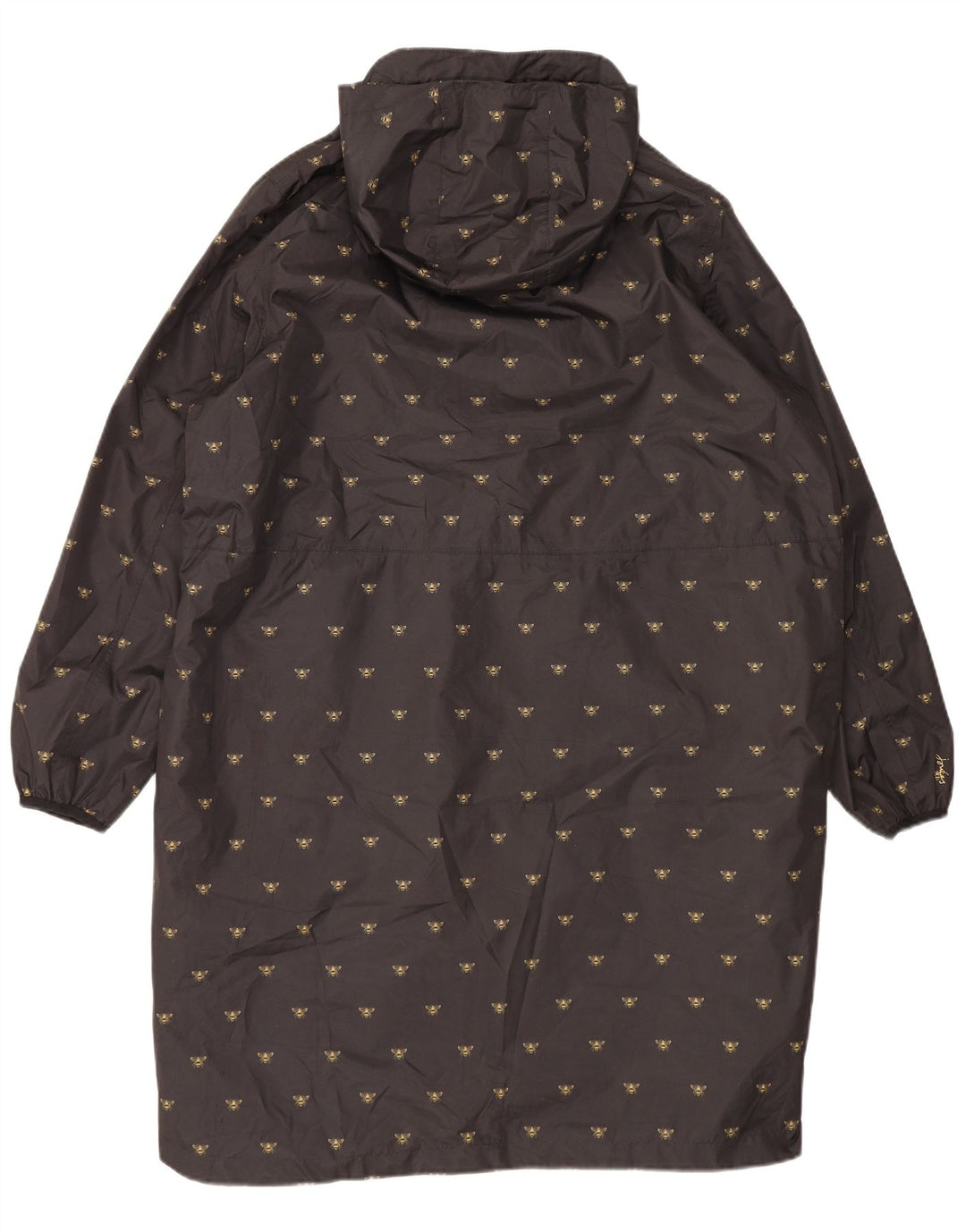 Joules Regnfrakke med hætte til kvinder UK 20 2XL Sort Polyester