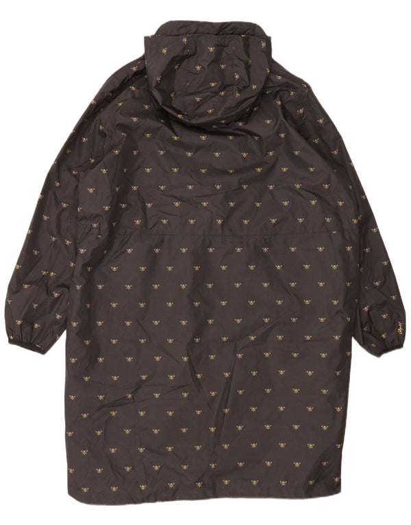Joules Regnfrakke med hætte til kvinder UK 20 2XL Sort Polyester