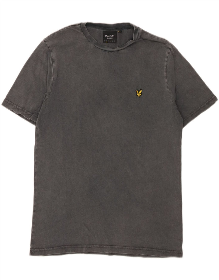 LYLE & SCOTT Mens Relaxed Fit T-Shirt Top Small Grey Vintage Lyle & Scott and Second-Hand Lyle & Scott from Messina Hembry 