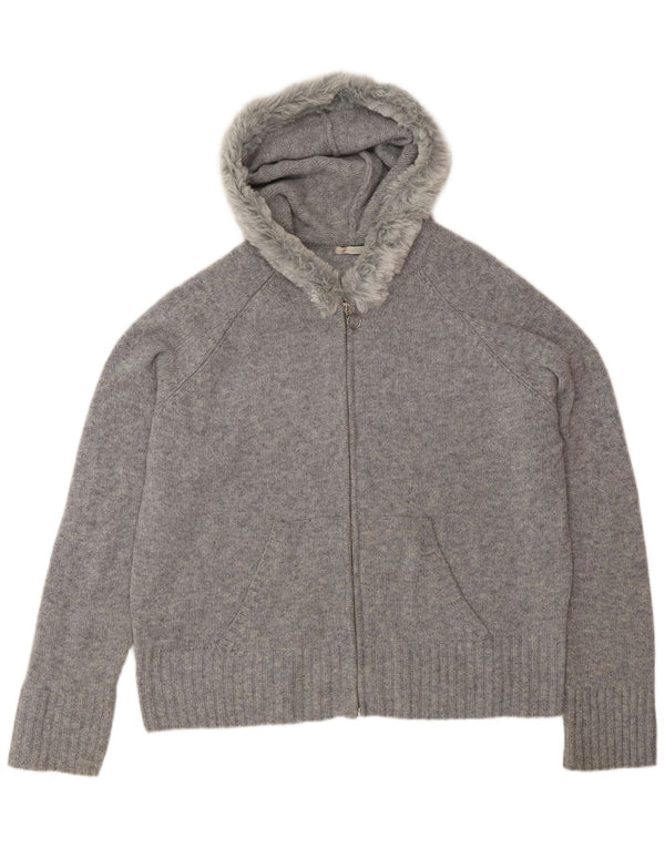 Marks & Spencer Dame hætte cardigan sweater UK 16 Large Grå