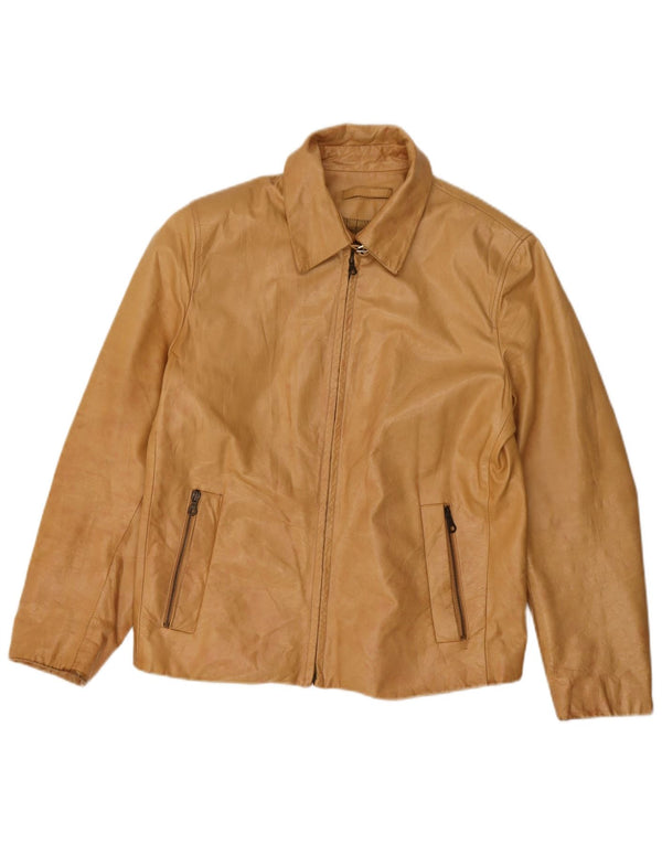 Vintage læderjakke til kvinder IT 46 Stort beige læder