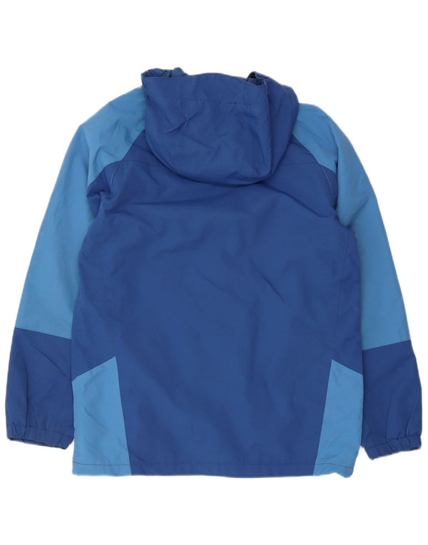 Berghaus Regnjakke med hætte til drenge 12-13 år Blå Colourblock Polyamid