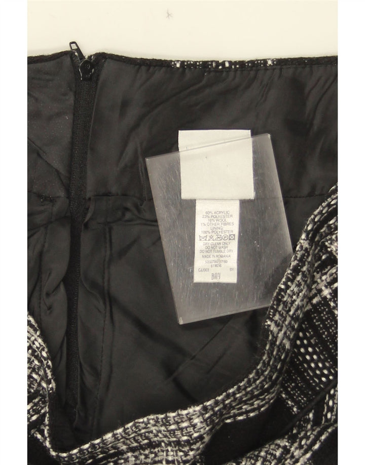 Bay Womens A-Line nederdel UK 12 Medium W30 Black Check Acryl