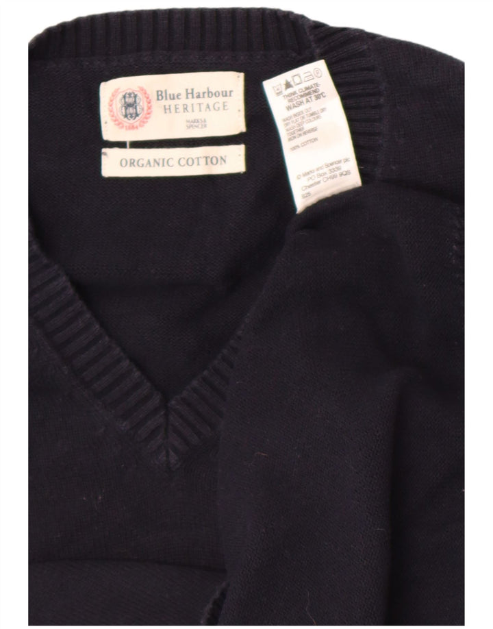 Marks & Spencer Herre Blue Harbor Vest Tank Top Stor Marineblå Bomuld