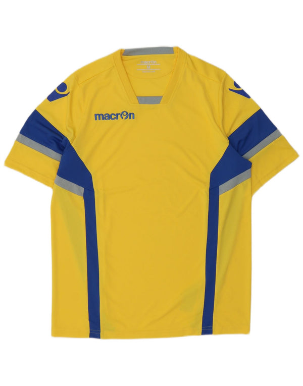 Macron Herre grafisk T-shirt Top Medium Gul Colourblock Polyester