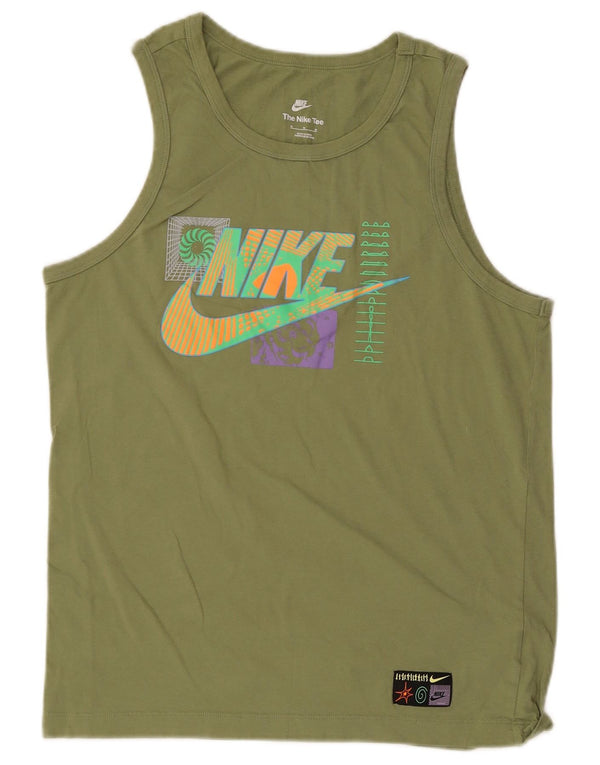 Nike Herre grafisk T-shirt top mellemgrøn bomuld