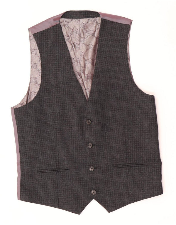 Ted Baker Herrevest US 40 Large Grey Check Wool