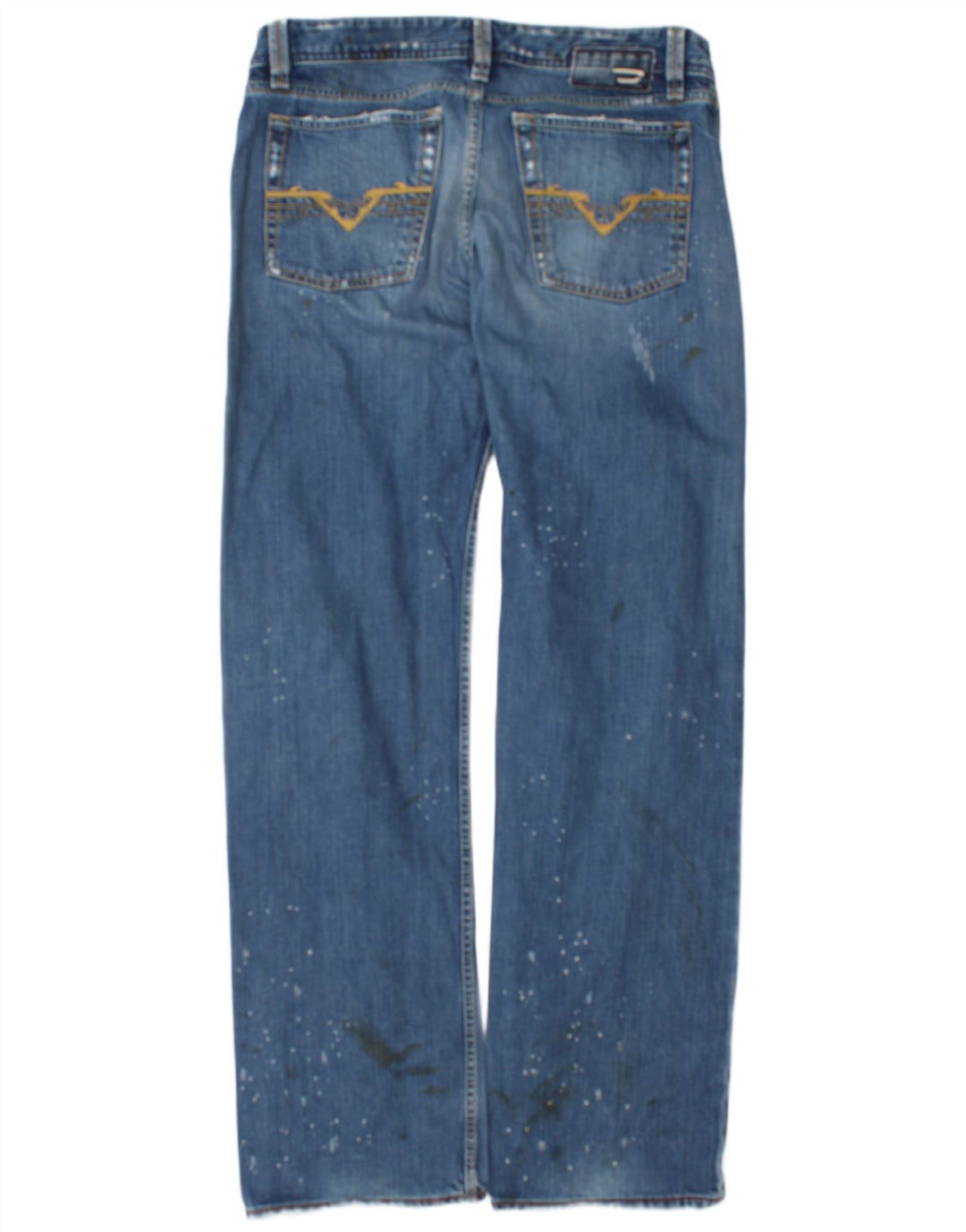 Diesel Herre Distressed Straight Jeans W34 L34 Blå Bomuld