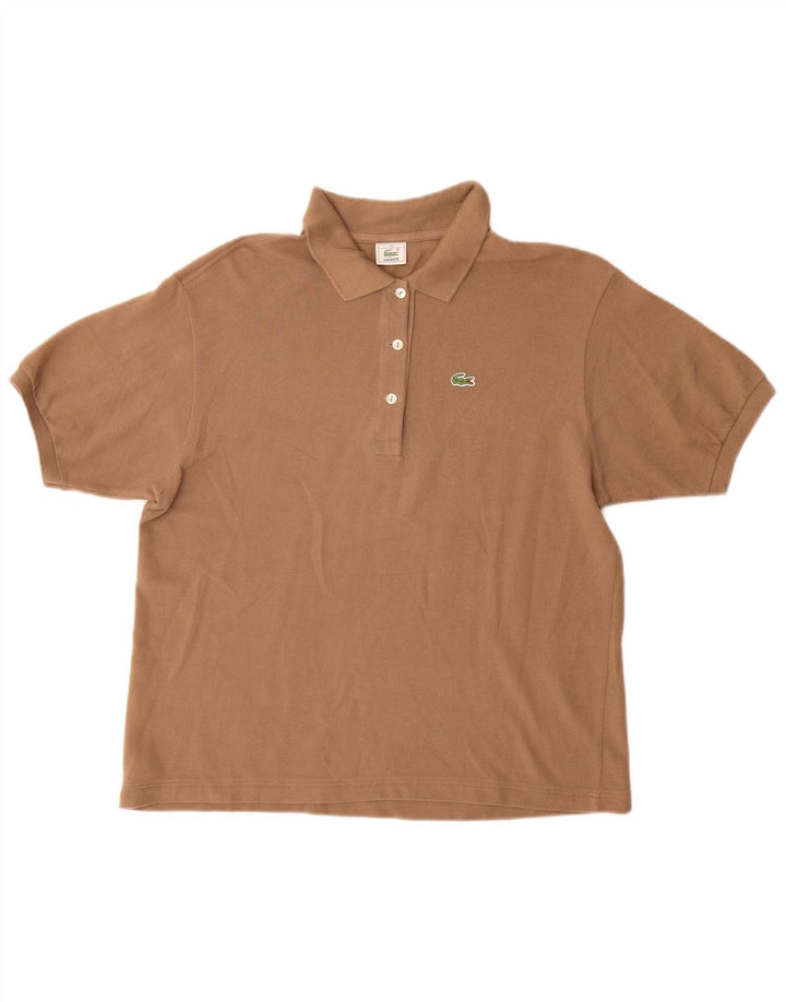 Lacoste Dame Polo Shirt Størrelse 44 Stor Brun Bomuld